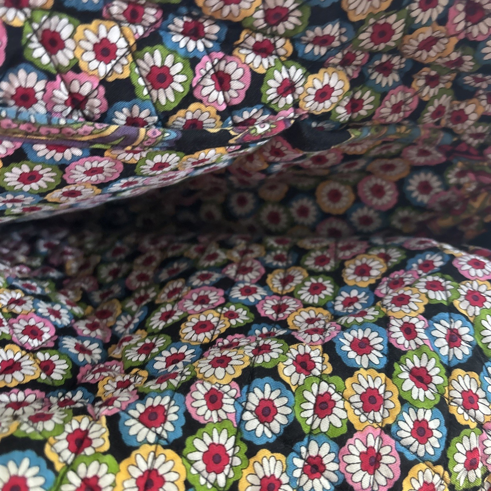 Vera Bradley Backpack Symphony In Hue Floral Paisley 13″ x 9″ x 3.5” Black Red