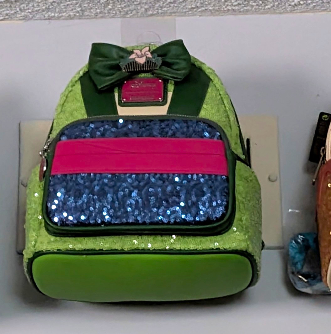 12 Disney Loungefly Sequin Mini Backpack w/ Bow, Zip Closure, Multicolor