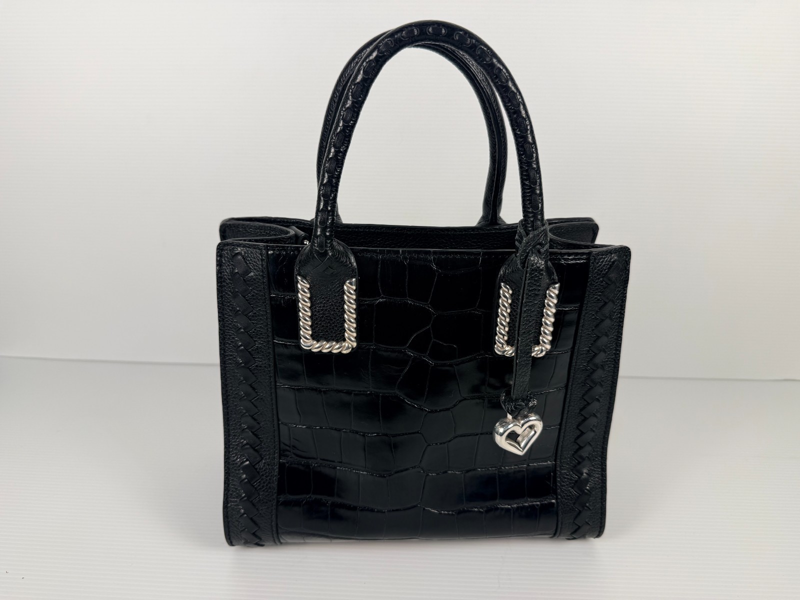BRIGHTON Linden Small Tote Crossbody Black Leather Amberley Collection (No Strap