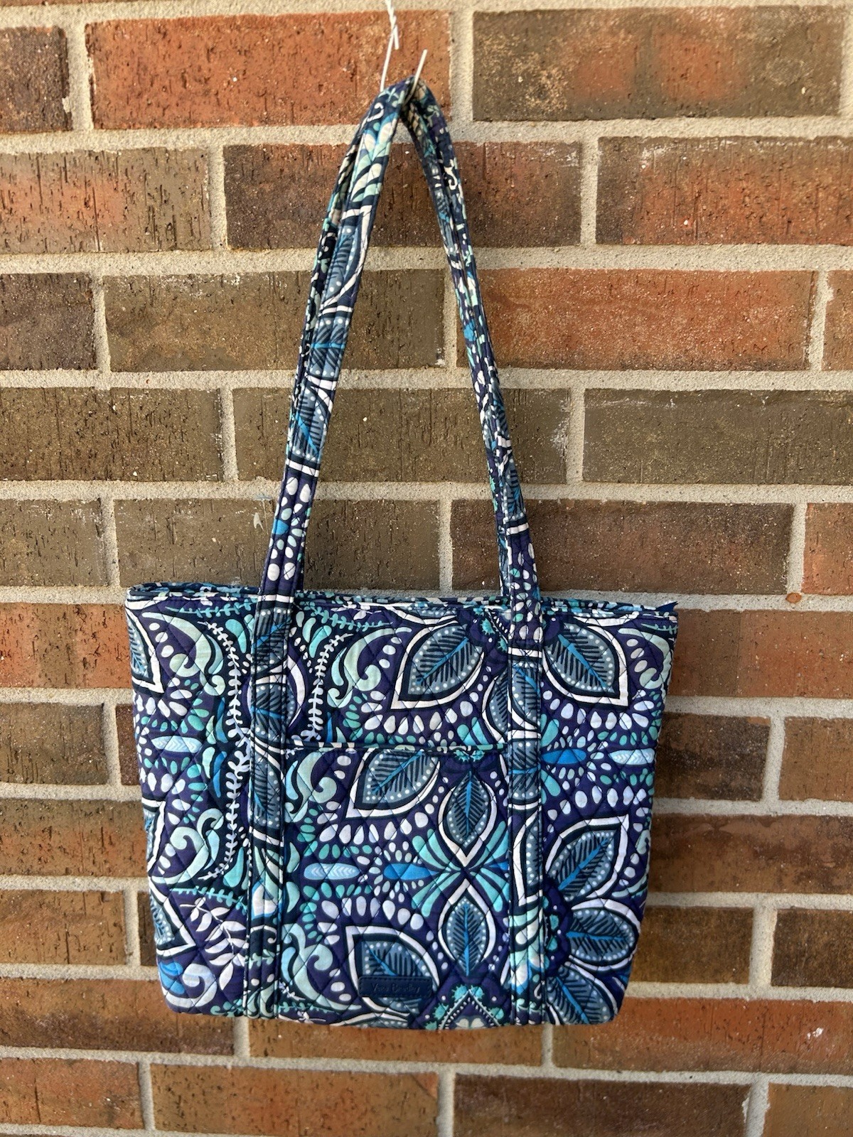 Vera Bradley Blue Island Medallion Tote Shoulder Bag Purse Quilted Cotton Fabric