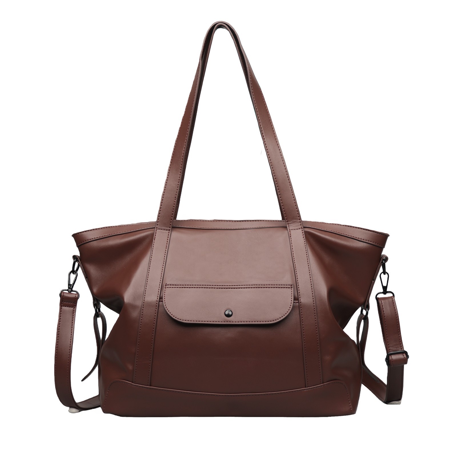 Women Soft Solid Vegan Leather Handbag Messenger Shoulder Tote Bag Crossbody Bag