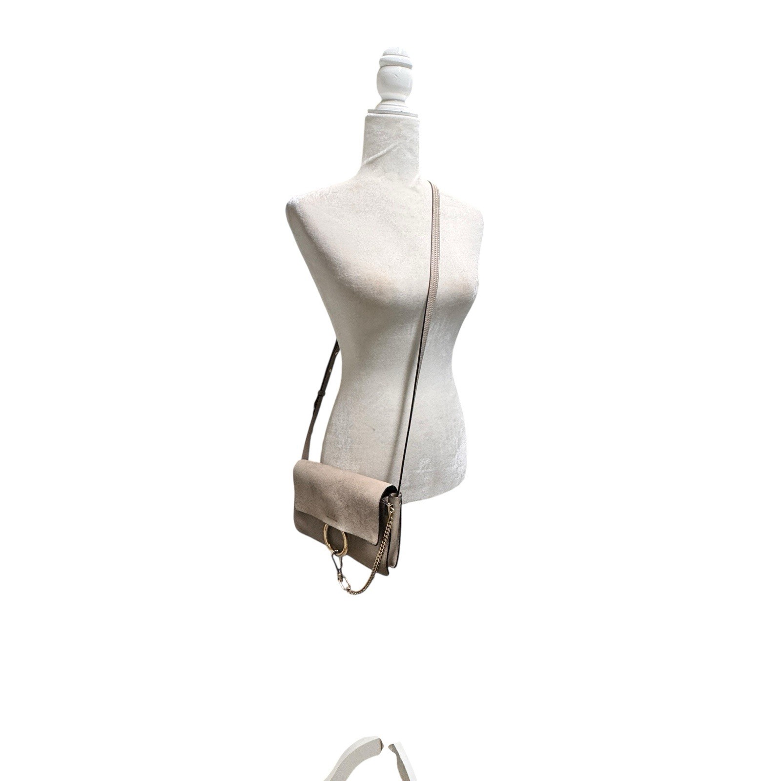 Chloe Faye Gray small suede festival, Boho , grunge crossbody / shoulder bag