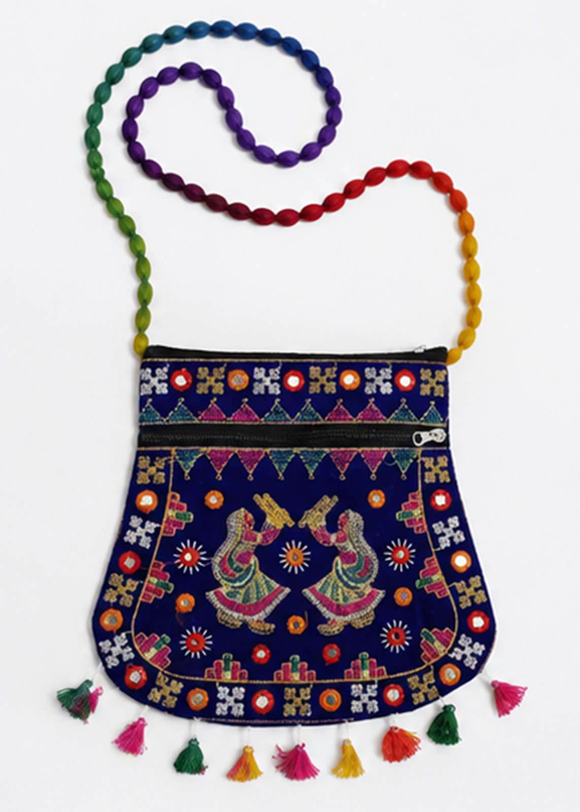 Handmade Embroidered Crossbody Bag, Boho Ethnic Sling Purse, Traditional Indian