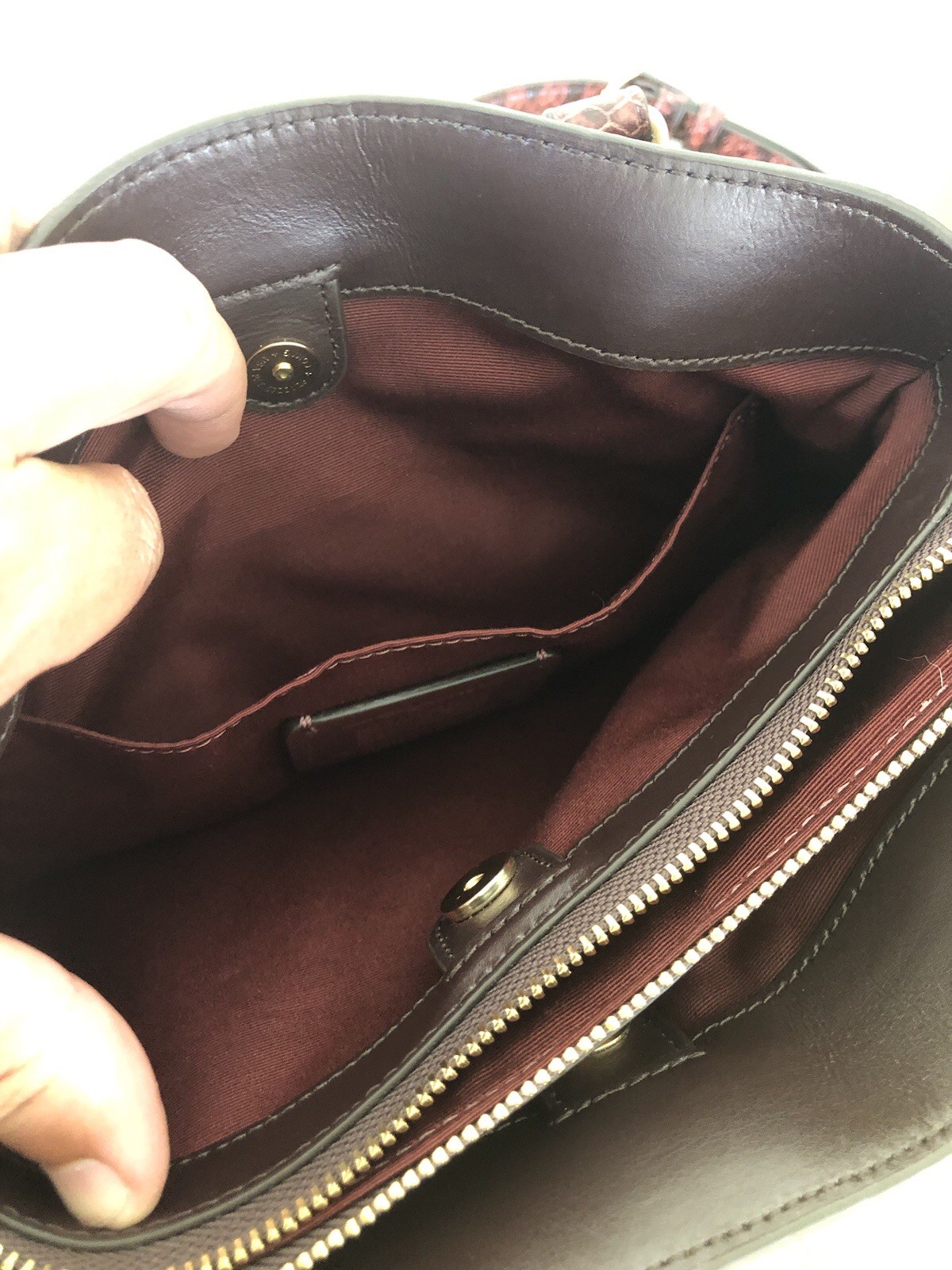 Coach Mini Sage Carryall Satchel Crossbody Bag Brown/Red Signature Canvas F87672