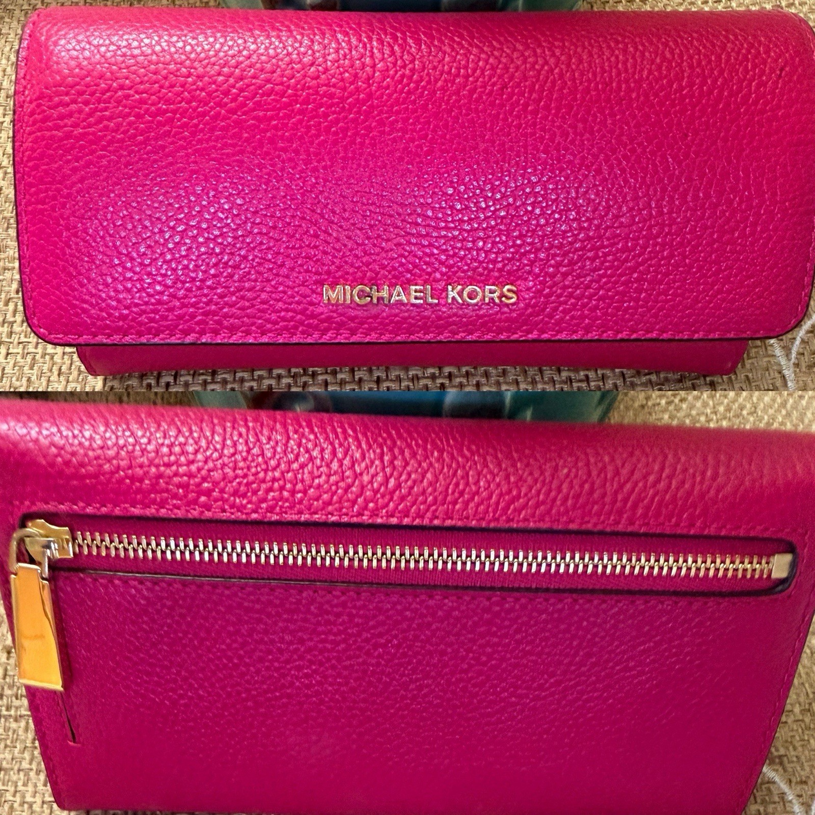 Michael Kors Pink Satchel Top Handle, Zip/Snap, Detachable Crossbody + Wallet