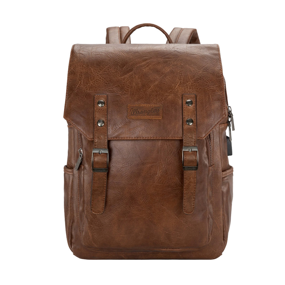 Wrangler Ladies Belt Buckle Light Brown Laptop Backpack WG98-043DBR