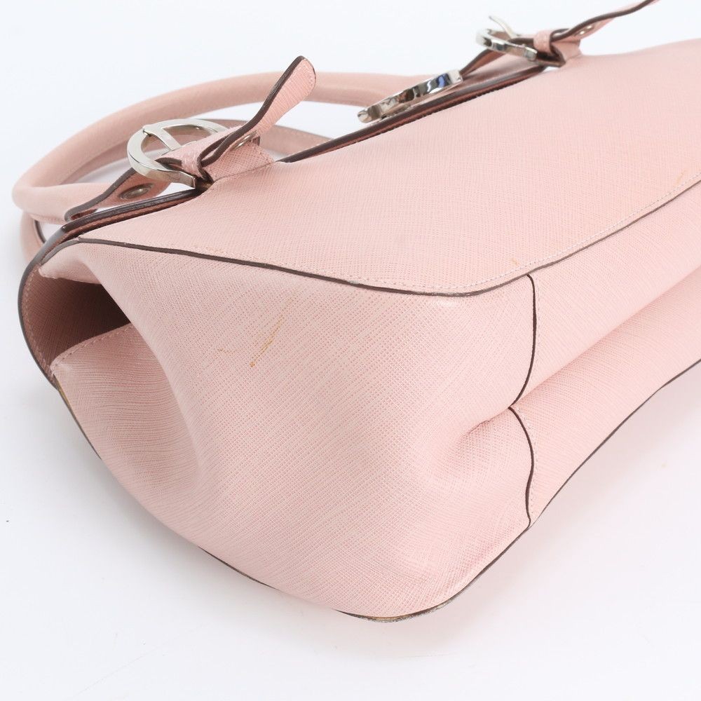 Authentic Salvatore Ferragamo Gancini Leather Tote Bag Pink 33cm x 21cm x 11cm S
