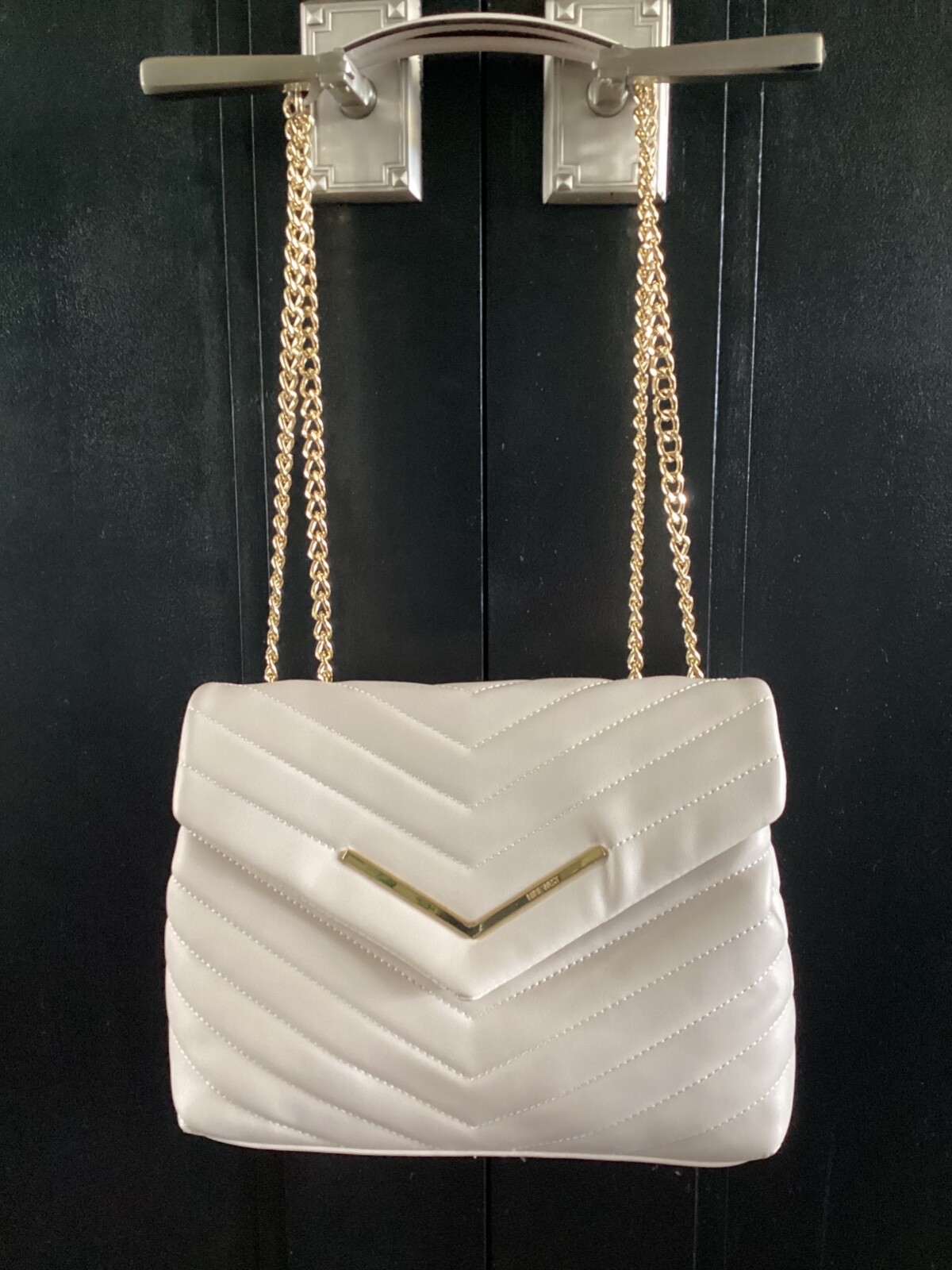 Nine West Skyes Shoulder Sachel Color Milk 13.5×5.5×9.5 Inches Excellent condit.