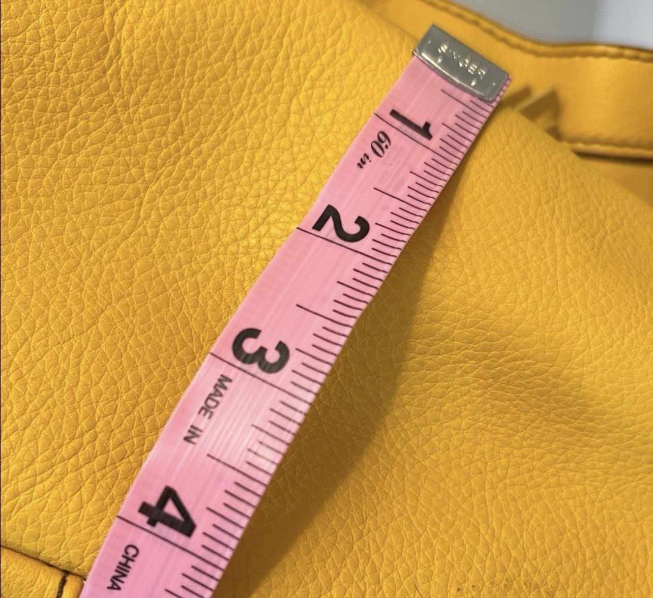 Etienne Aigner Mustard Yellow Pebbled Leather Hobo Bag with Tassel Details