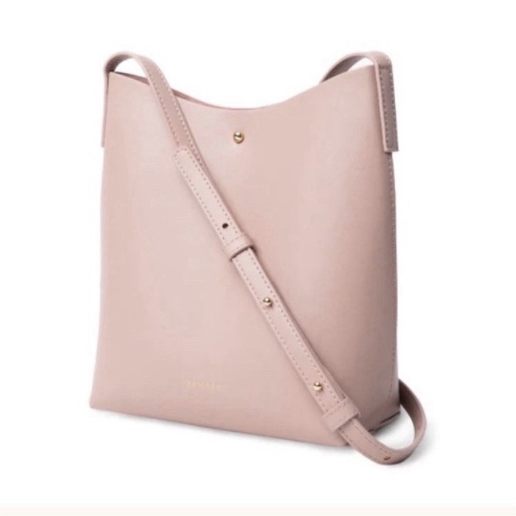 Samara Pink Medium Crossbody Bag Solid Gold Hardware Adjustable Cross-Body Strap