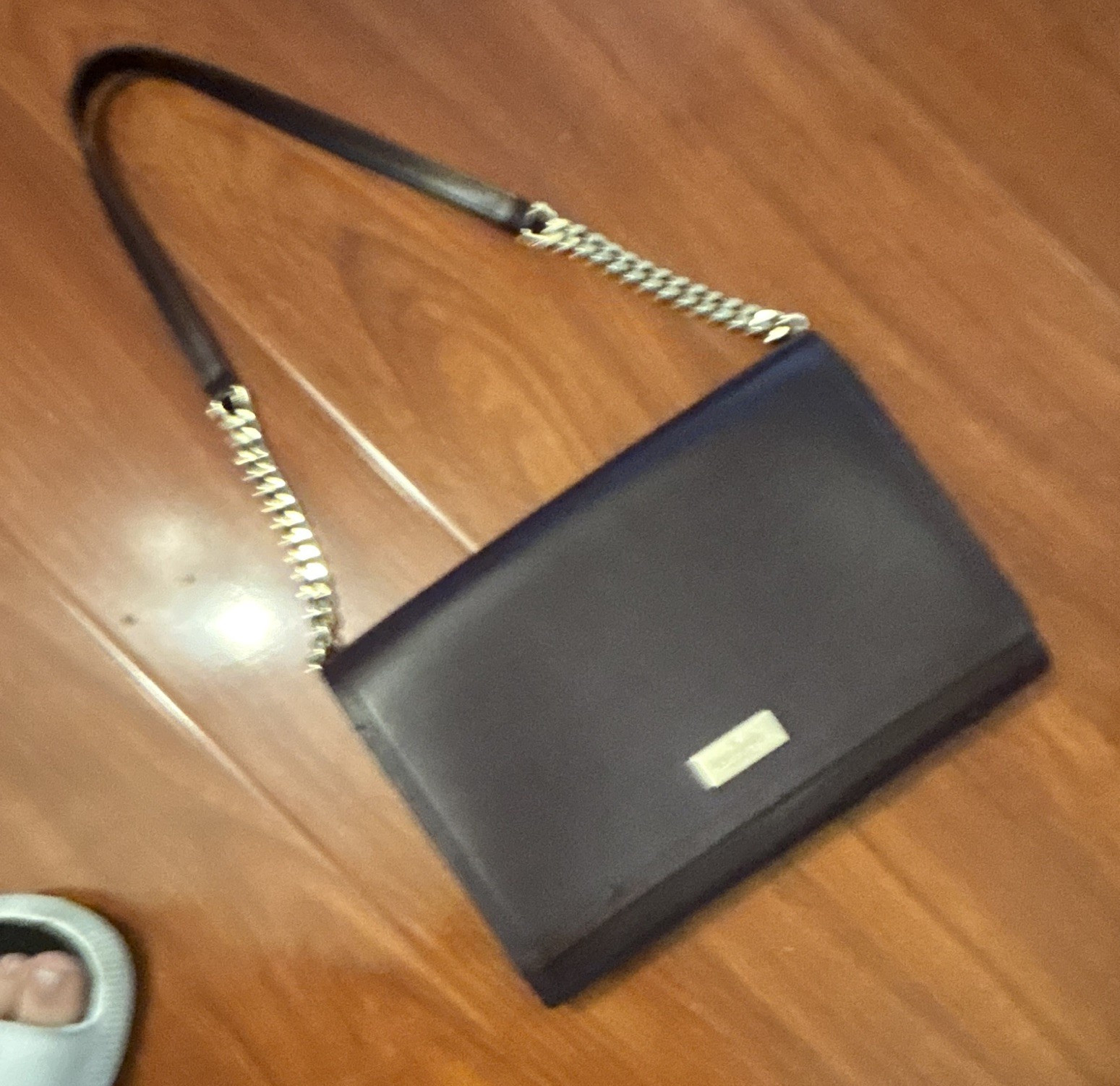 kate spade new york Small Black Shoulder Bag Snap Closure Gold Chain Strap