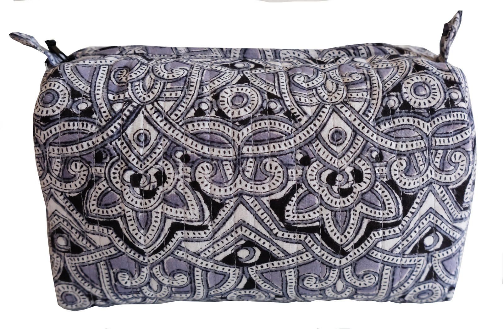 Hand Block Printed Toiletries Bag – Rabari Grey – Various Sizes