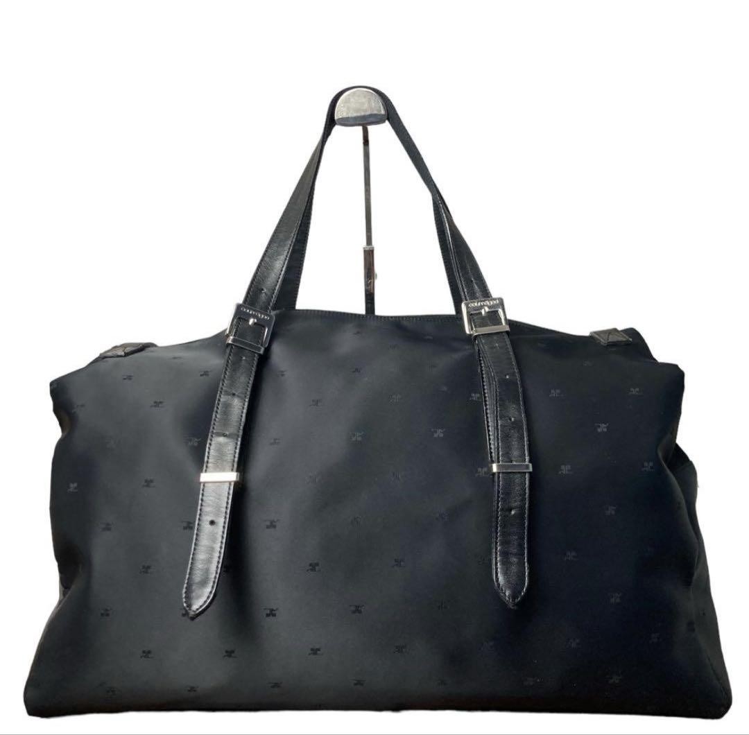 Courreges Large Capacity Black Tote Bag 18 inches
