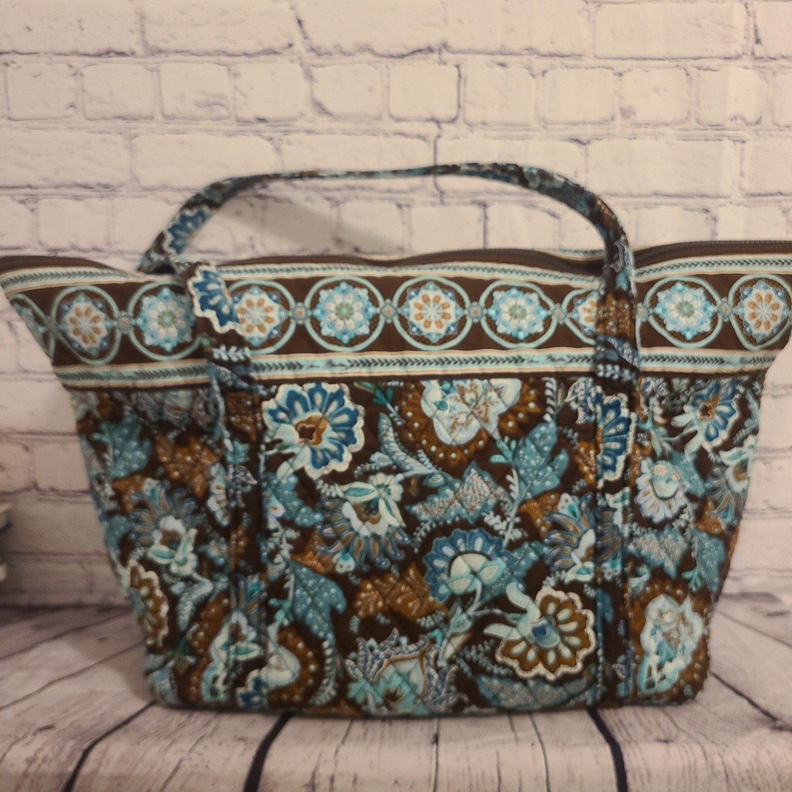 Vera Bradley Toggle Tote Shoulder Bag Java Blue Retired Rare Discontinued New