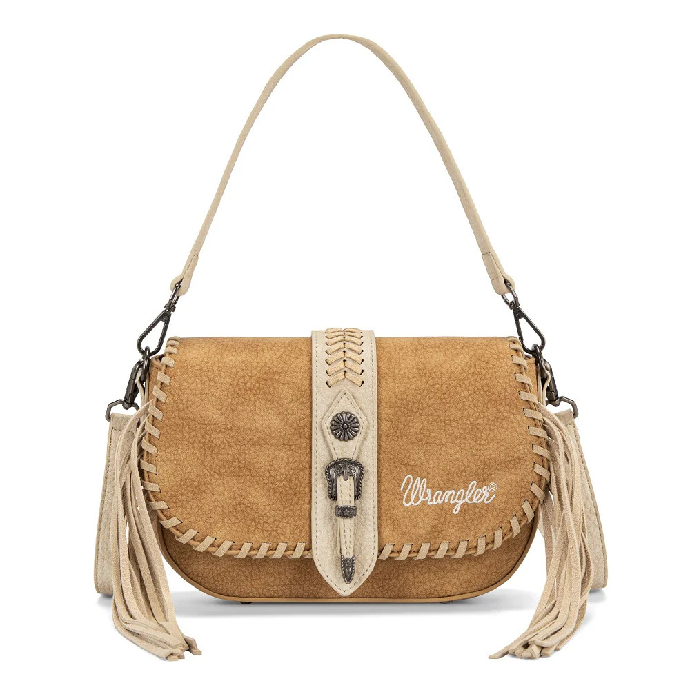 Wrangler Braided Tassel Saddle Crossbody Bag