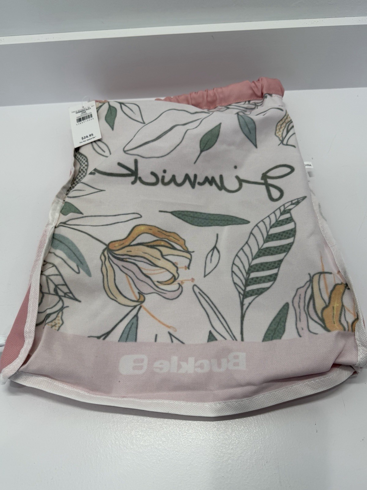Buckle Gimmick Spring Event Pink Floral Drawstring Bag NWT