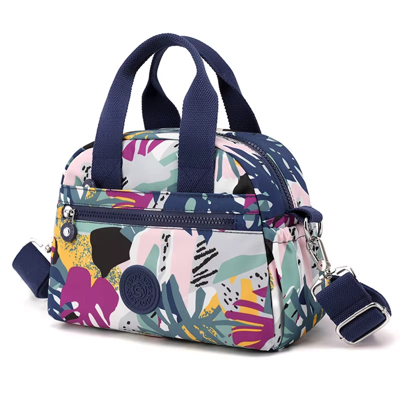 Fashion Floral Pattern Women’S Handbag High Quality Durable Fabric Mommy Bag Lar