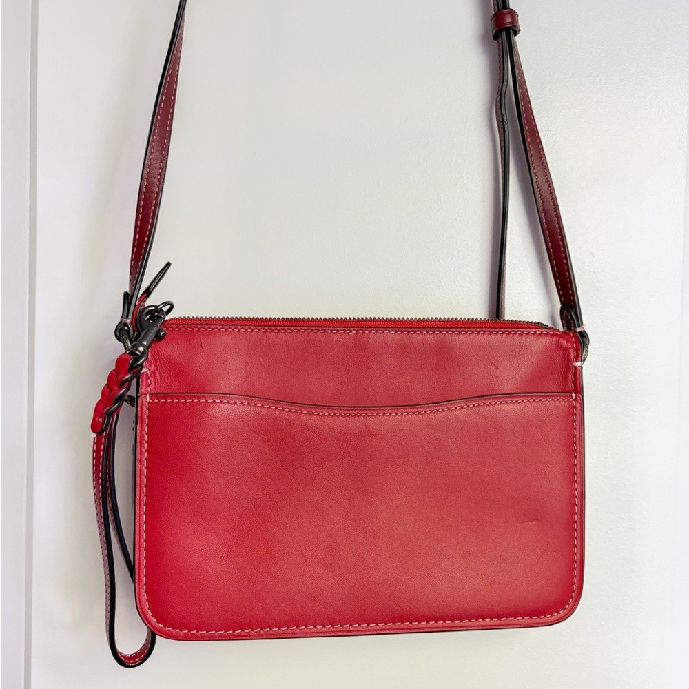 Coach Soho 1941 Crossbody Wristlet in Washed Red Glovetanned Leather