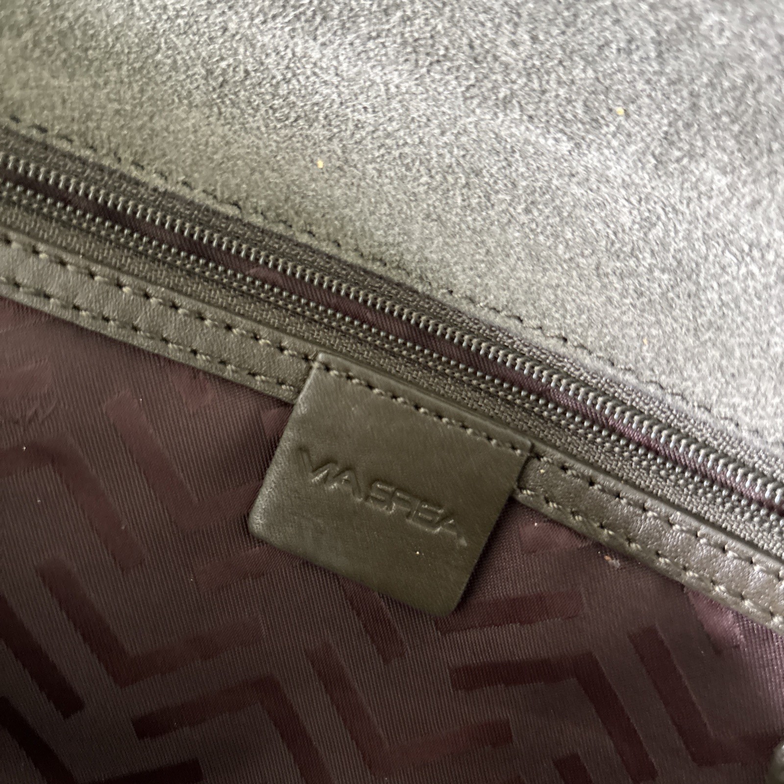 NWOT Via Spiga Olive Suede Clutch Bag Shoulder Strap 13×5 In