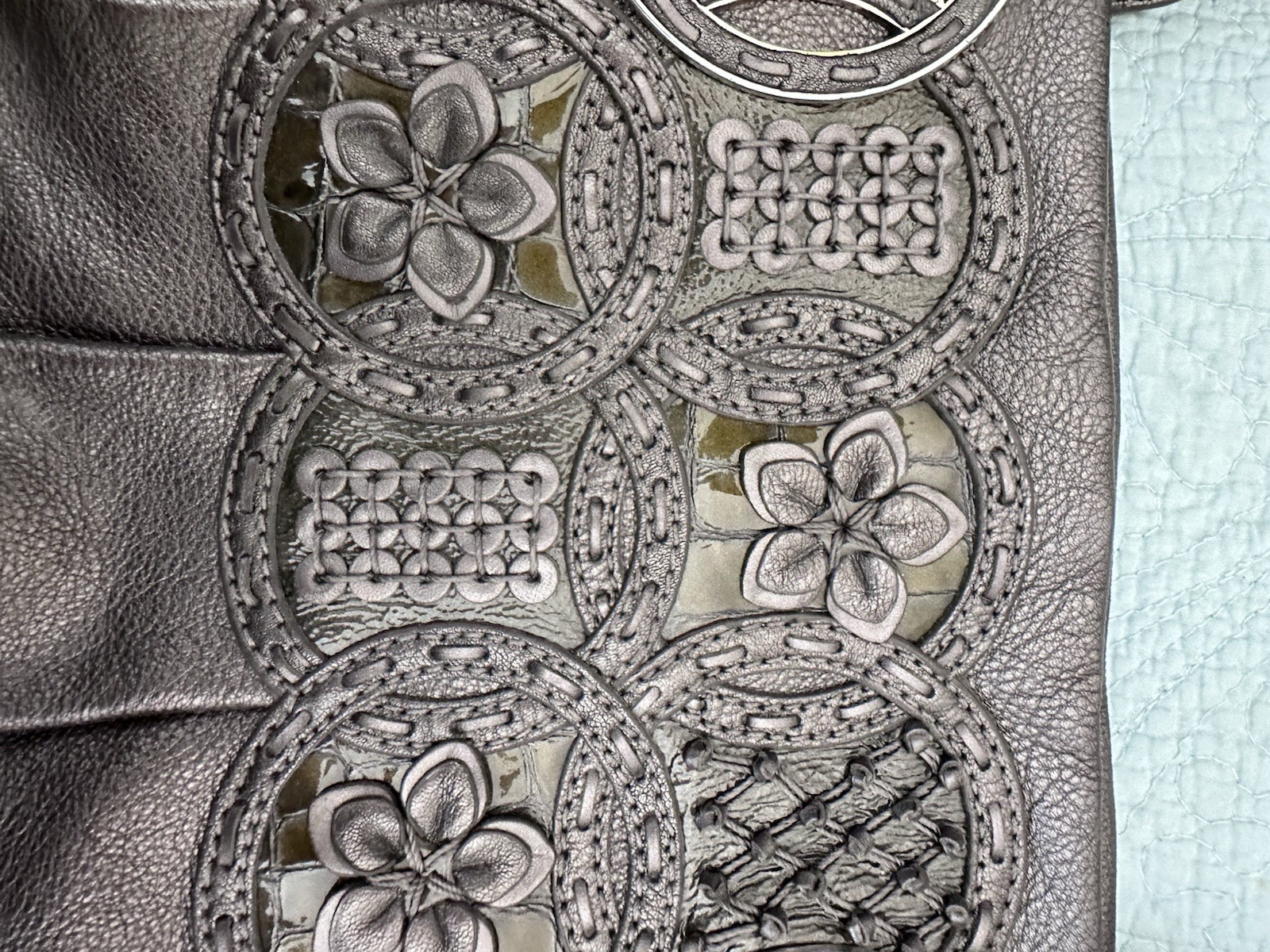 Brighton Nala Pewter Leather Handbag Masterpiece Collection