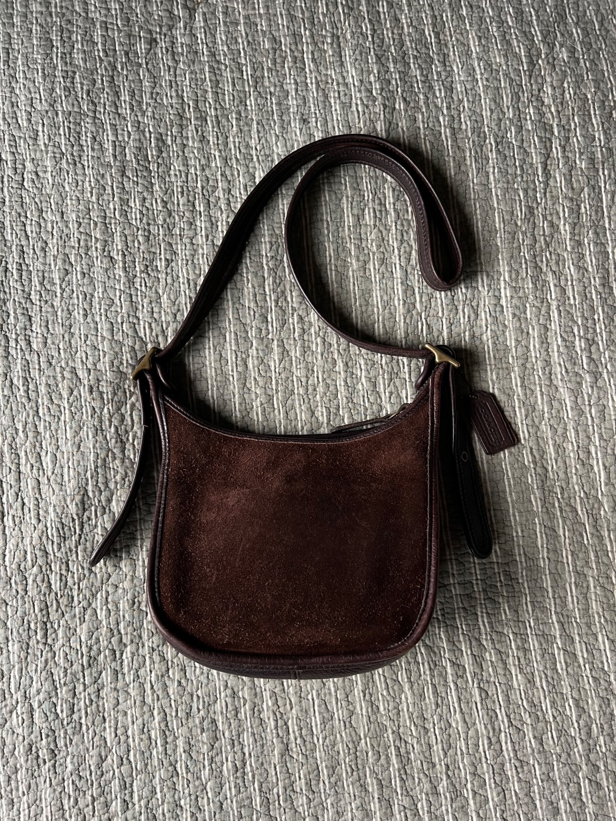 RARE Vintage Suede Coach Berkeley Zip Mahogany Bag #9011
