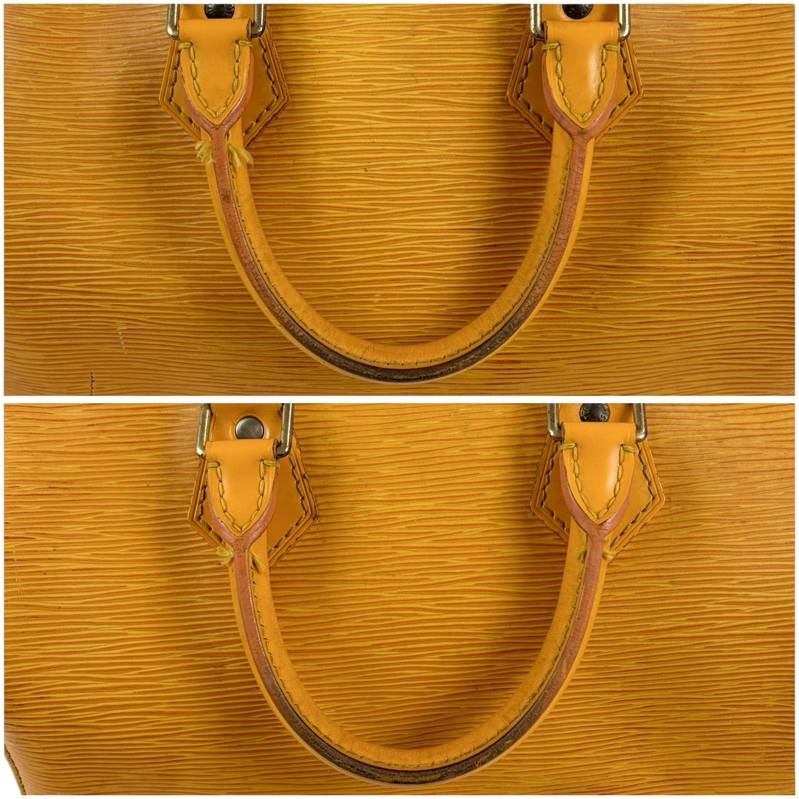 Louis Vuitton Speedy Satchel 25 Tassili Yellow Epi Leather Used Authentic