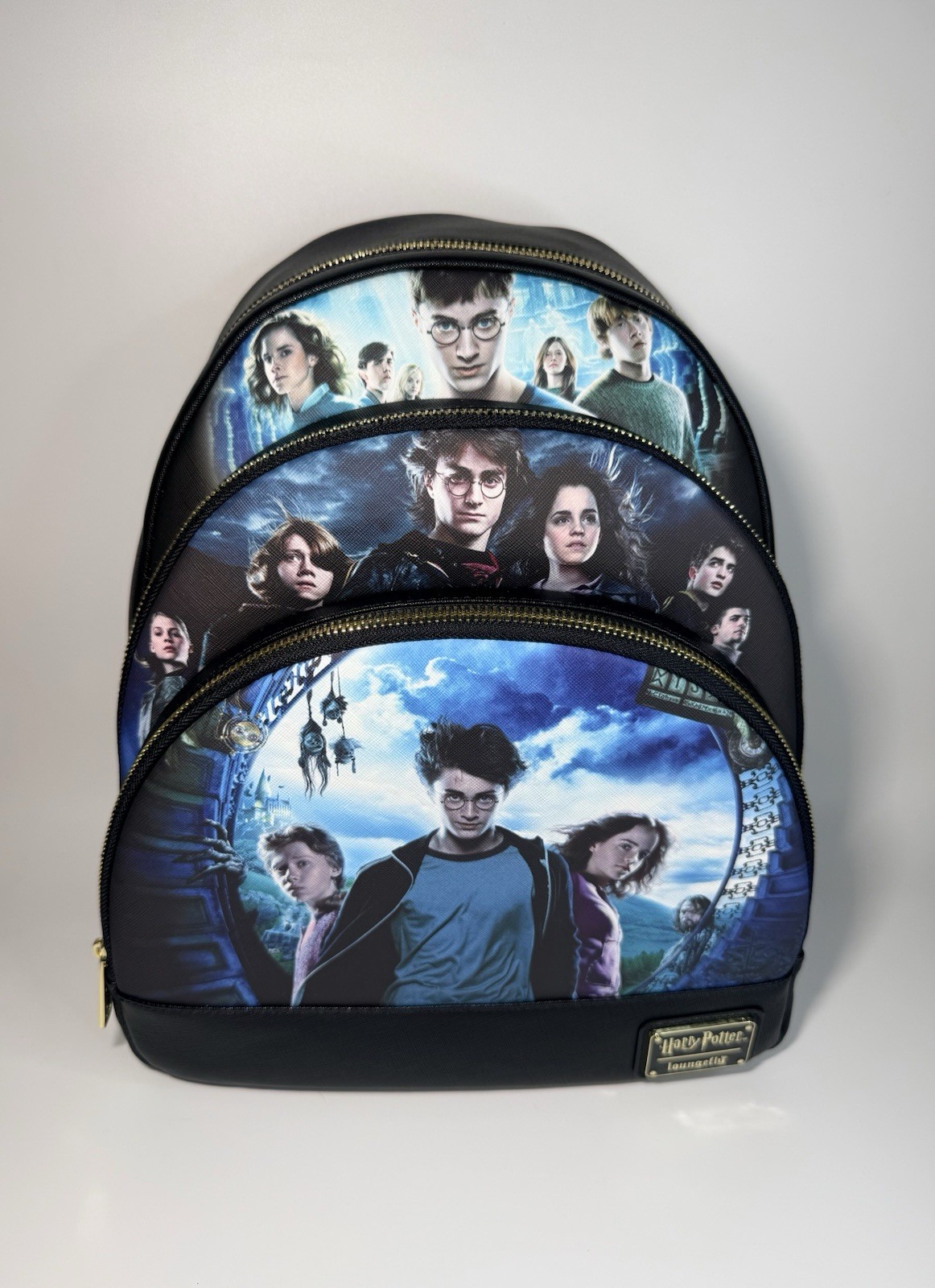 Loungefly Harry Potter Trilogy Series 2 Movie Poster Triple Pocket Backpack NEW!