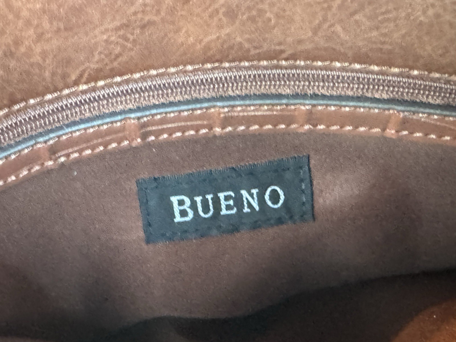 Bueno Satchel Bag Womens Medium Brown Faux Leather Braided Western Handbag Purse