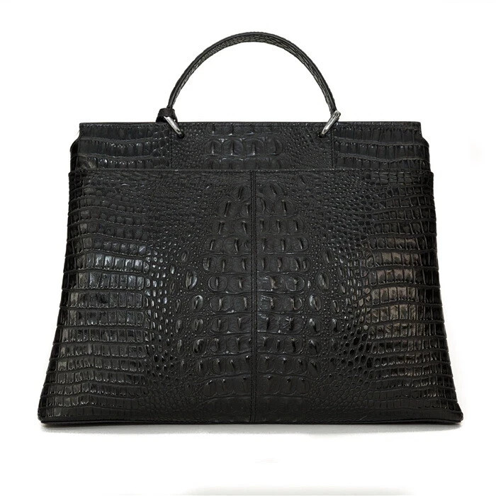 Genuine Leather Doctor Bag Crystal Studded Satchel Handbag Women’s Purse
