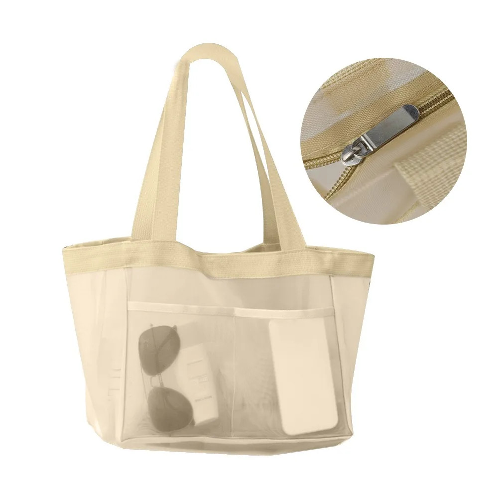 Hollow Large Capacity Makeup Storage Bag Women Multifunctional Mesh Shoulder
