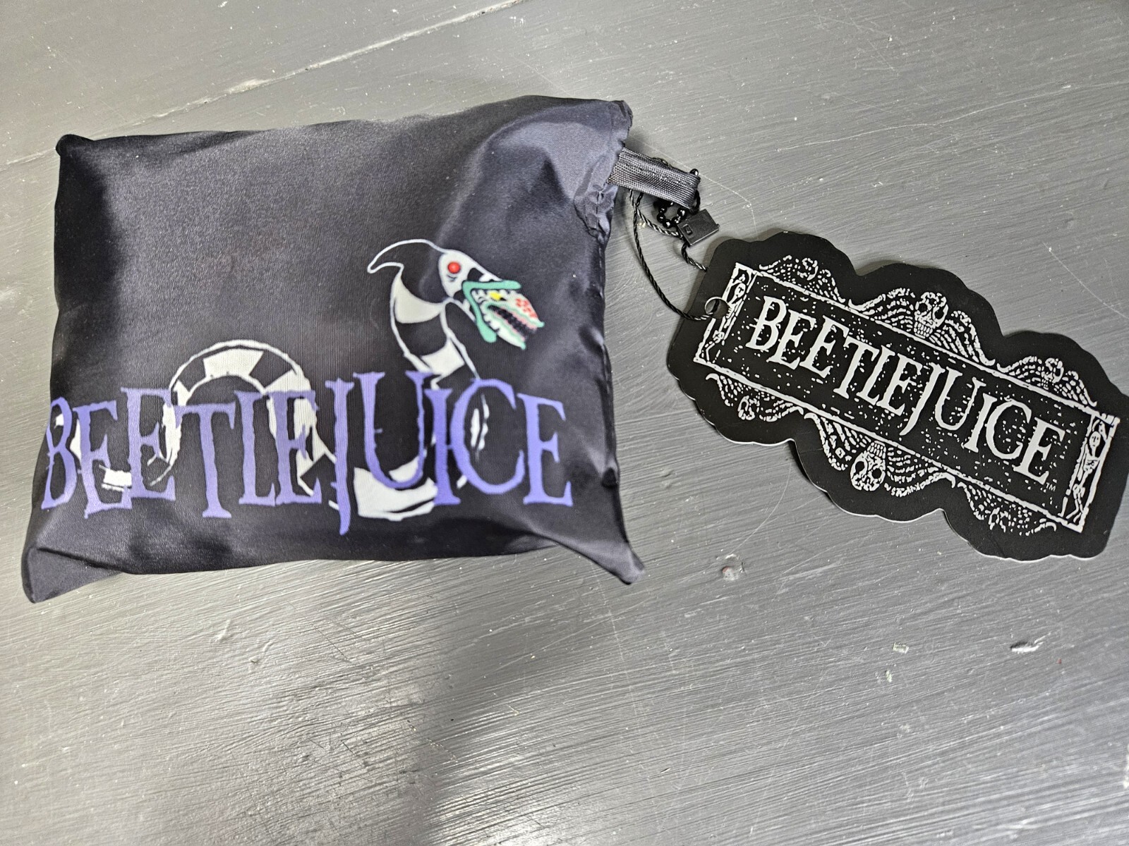 Beetlejuice | ROMWE Cartoon & Letter Print Storage Bag, Large Capacity Foldable