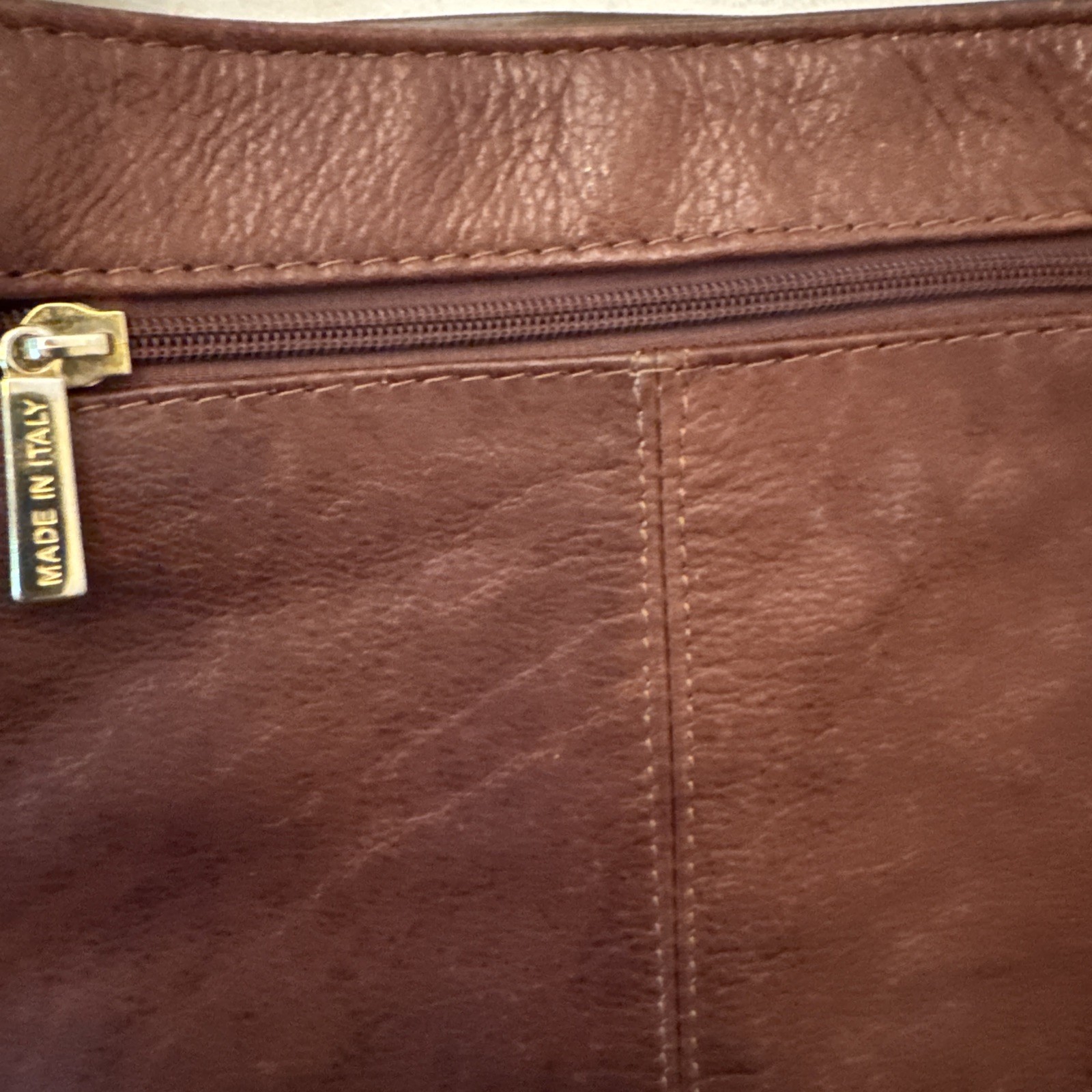 Valentino Di Paolo Brown Leather Shoulder Bag Handbag Purse Italy 12×14