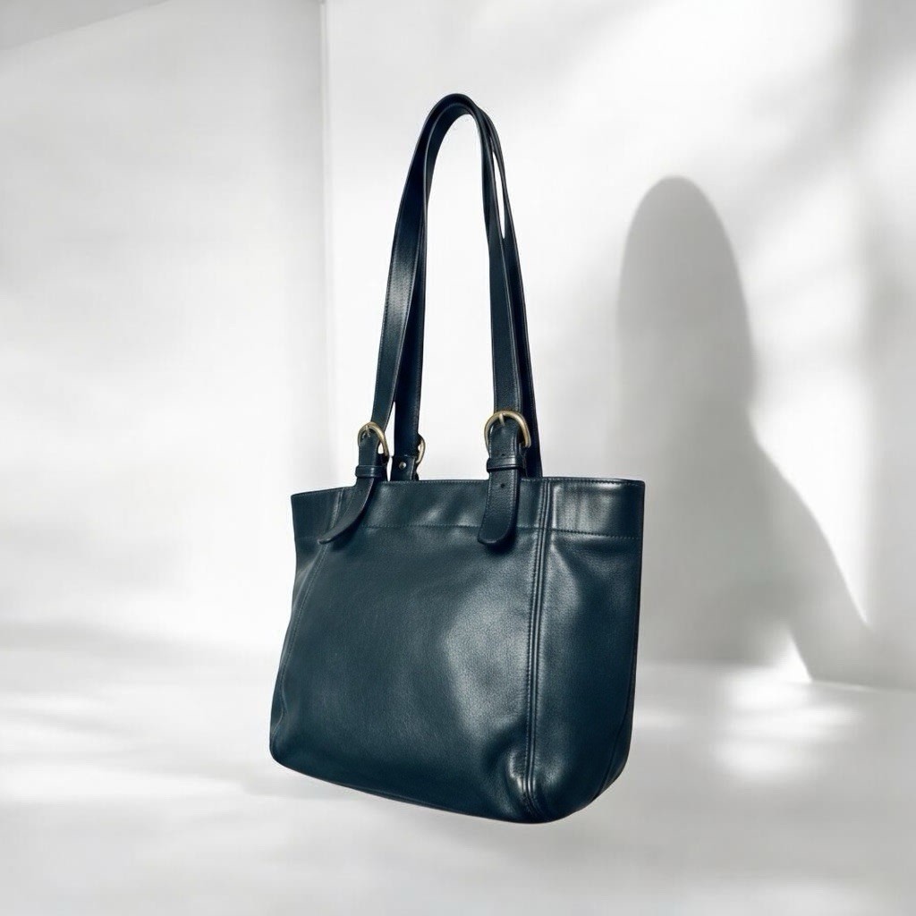 VTG 2000 Coach Legacy Soho Waverly 4157 Navy Leather Tote Y2K Retro