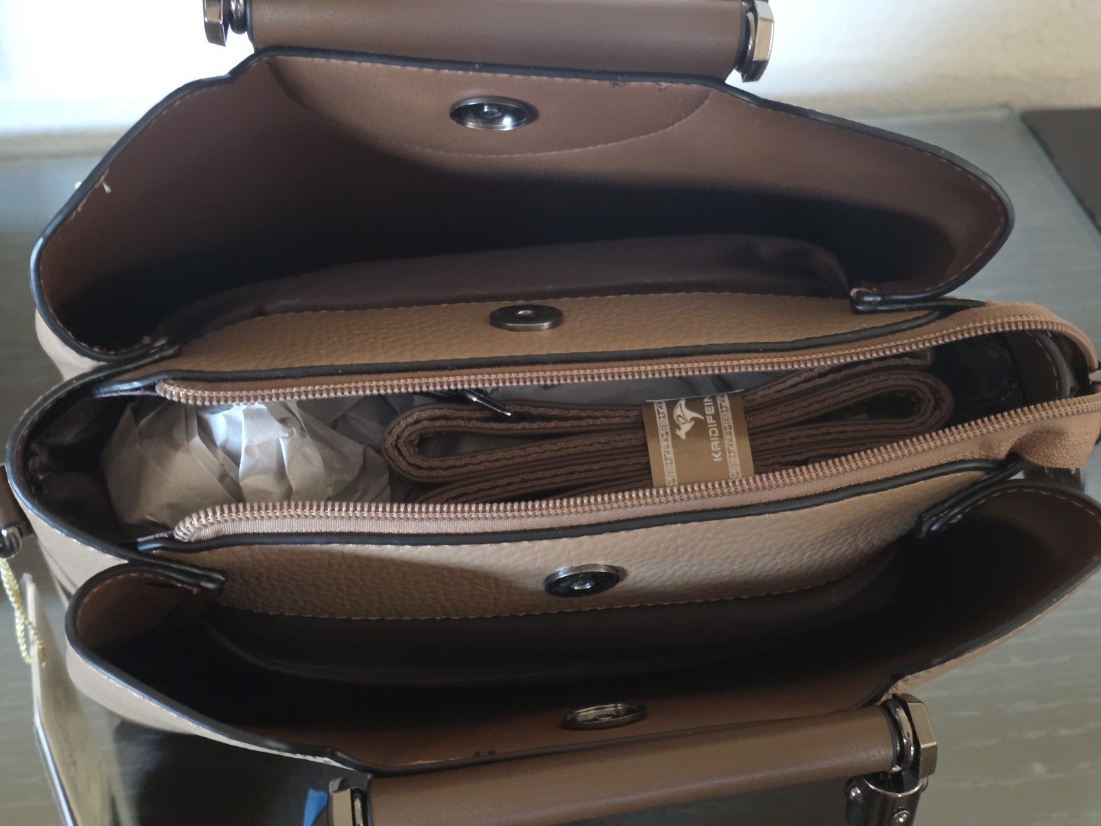Premium Luxury Multi-Layer Satchel Bag with Braided Handle & Crossbody Strap