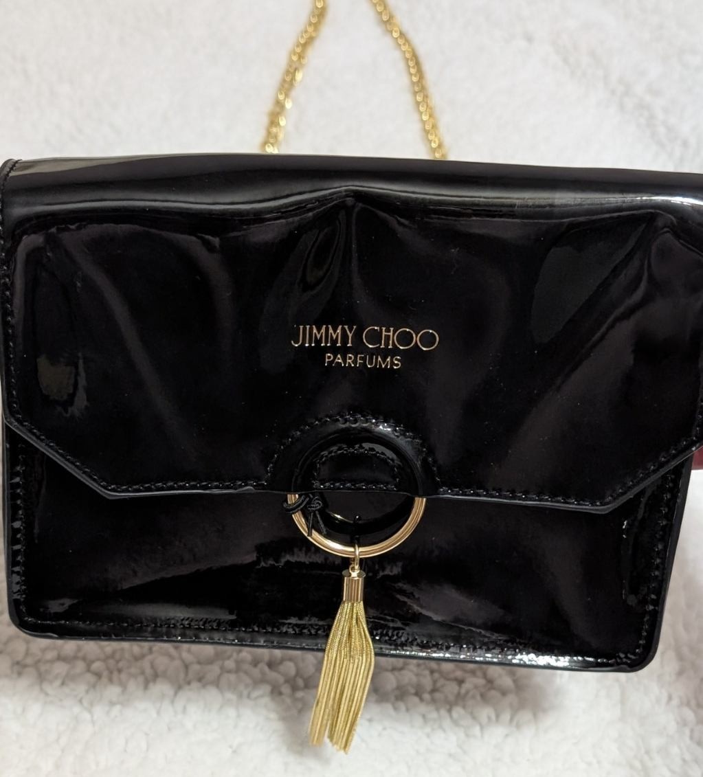 Jimmy Choo Parfums Handbag Crossbody Black Small with Chain Strap BNWB