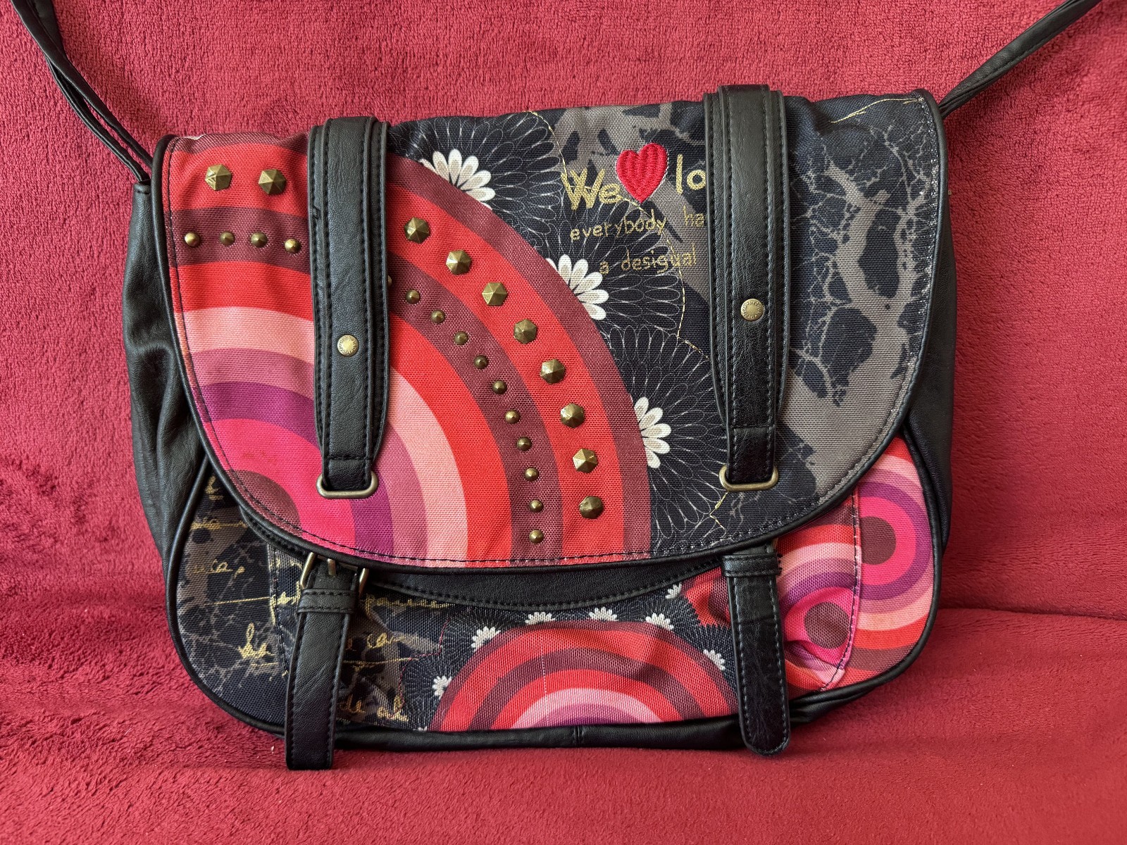 Desigual Red Luna Crossbody Bag