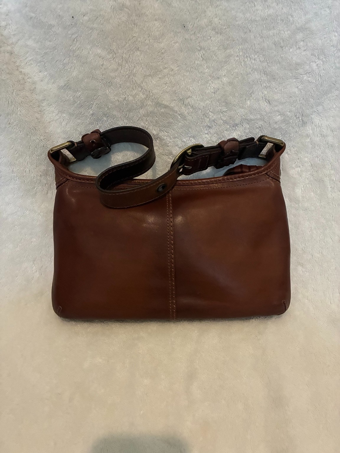 Coach 11415 Burnished Leather Brown Shoulder Bag w/ Dust Bag Hangtag
