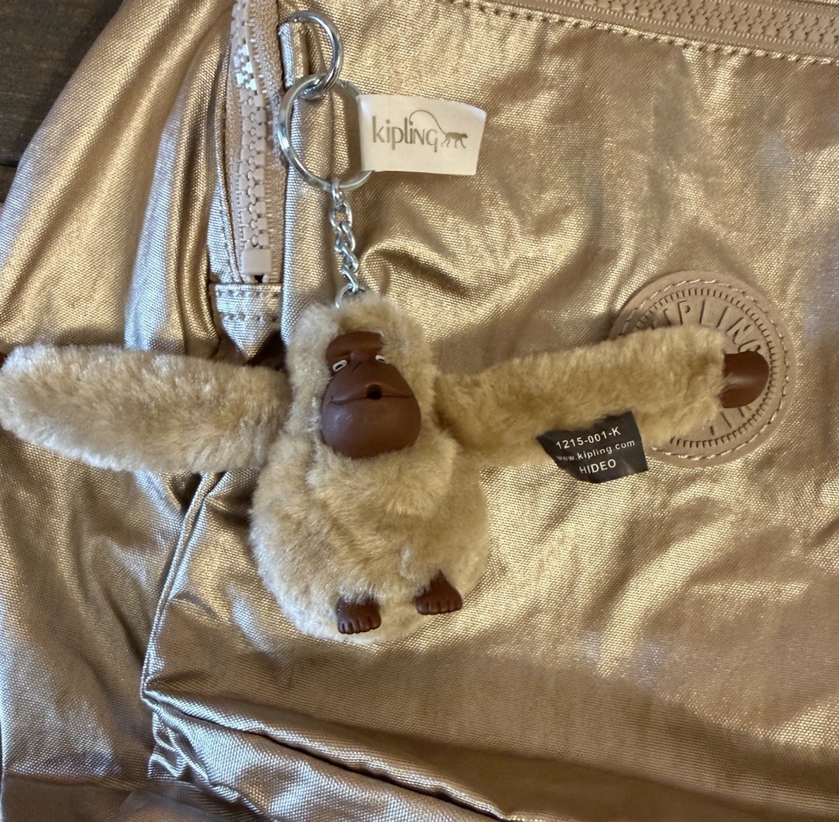 NWOT Kipling Challenger Metallic Gold Tan Backpack See Measurements Fast Shipper