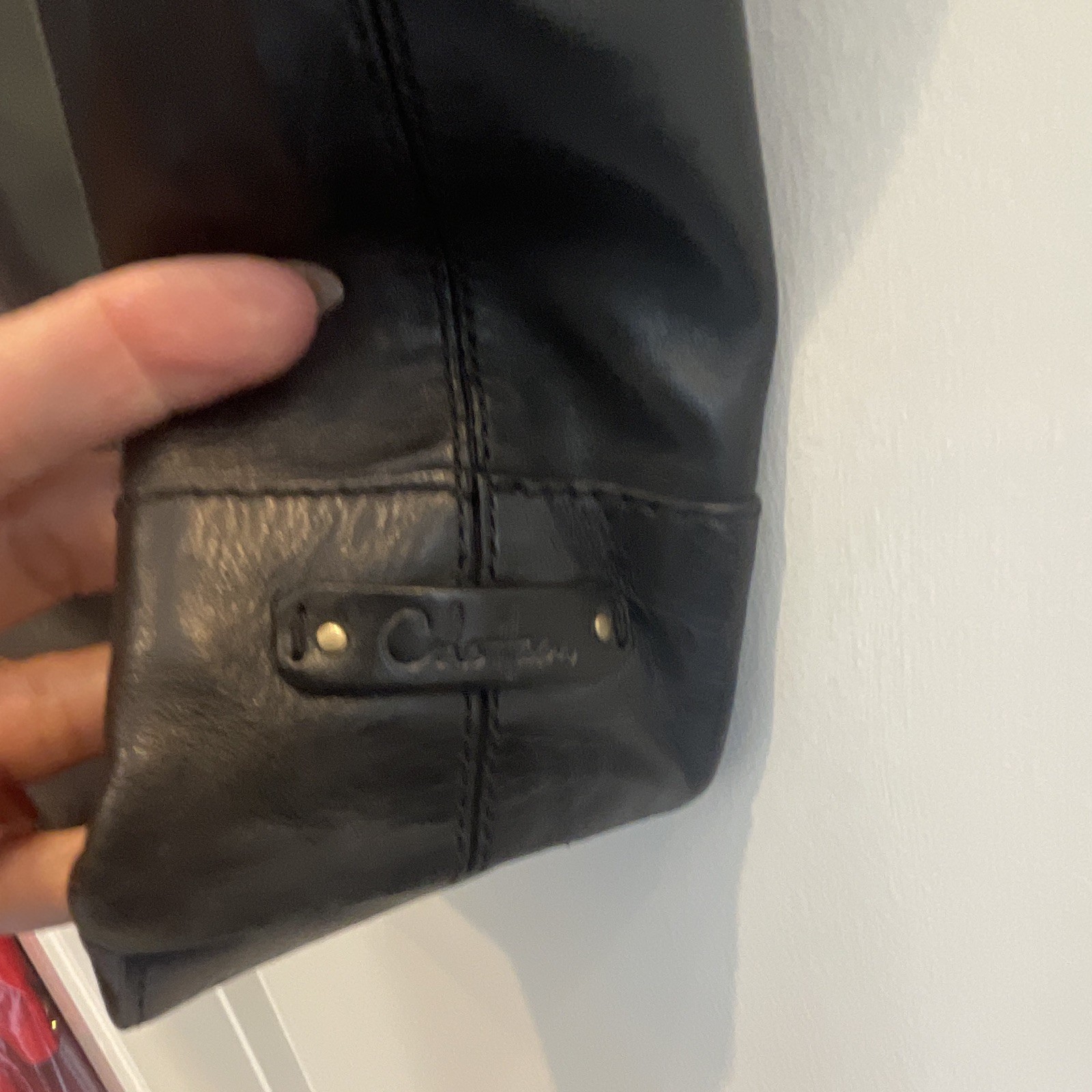 Cole Haan Black Leather Tote Bag Braided Straps Shoulder Purse NWOT
