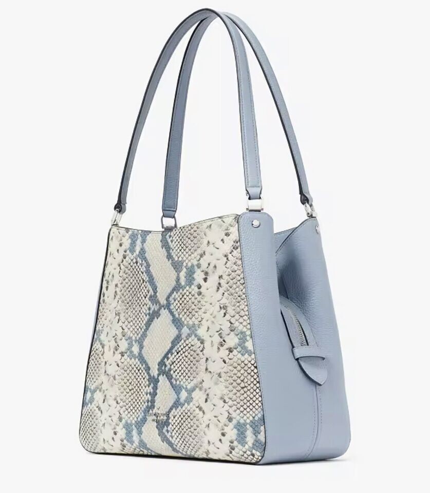 Kate Spade Leila Snake Embossed Medium Triple Compartment Shoulder Purse
