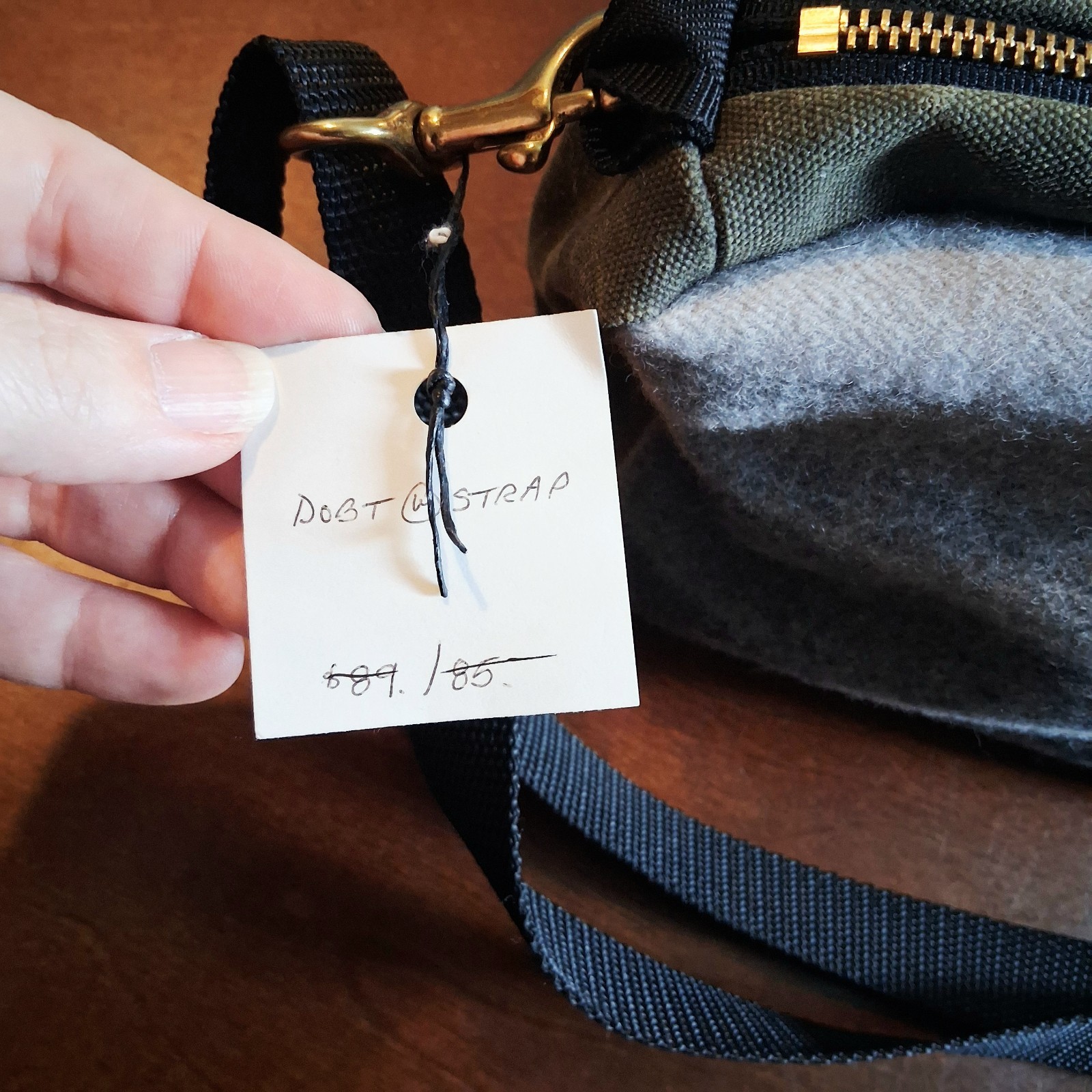 Minimalist Shoulder/Travel Bag Wool Canvas Felt Gray Green White Travel Casual