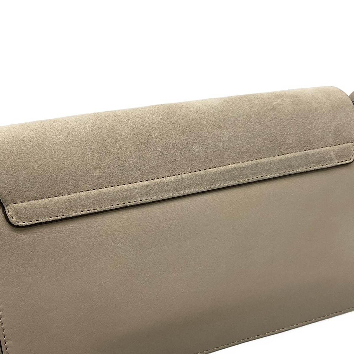 Chloe Faye Small Shoulder Bag 3S1127-H2O Gray Beige Leather Suede Shoulder Bag