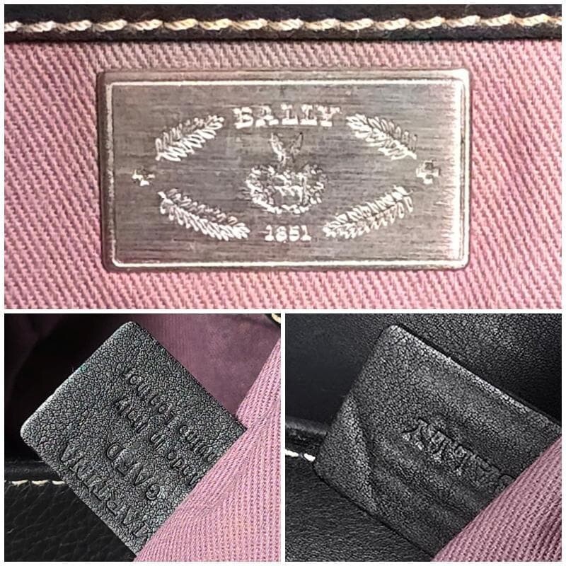 Bally Black Leather Hobo Bag Y2K Silver Hardware White Stitch Shoulder Bag