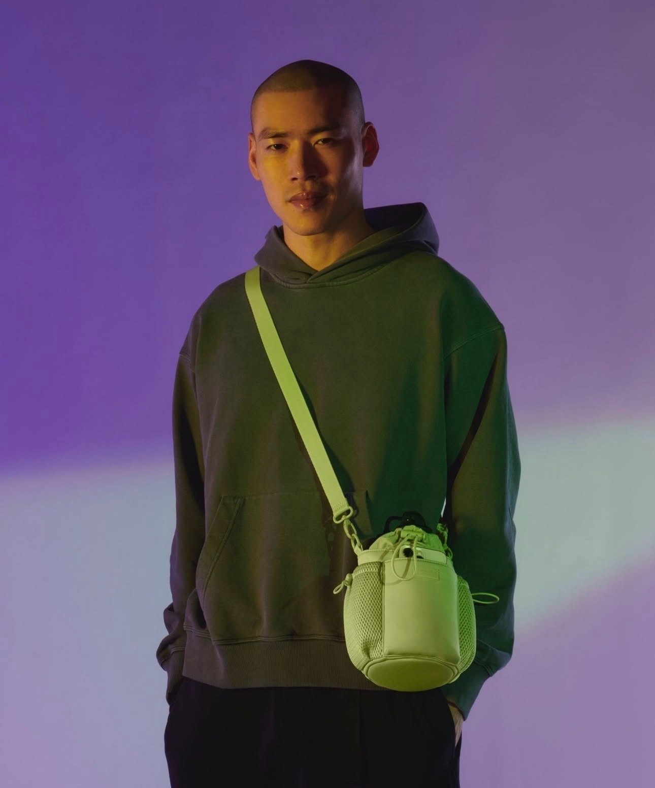 Dagne Dover Sloan Water Bottle Sling In Matcha Latte With Adjustable Strap