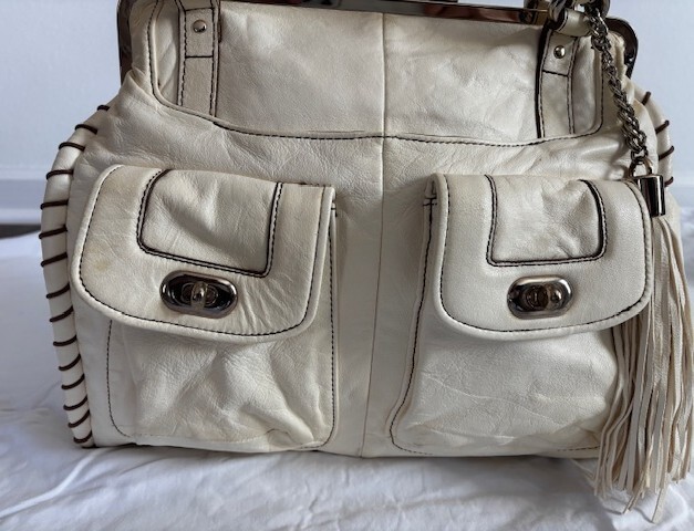 Cynthia Rowley Cream Leather Purse