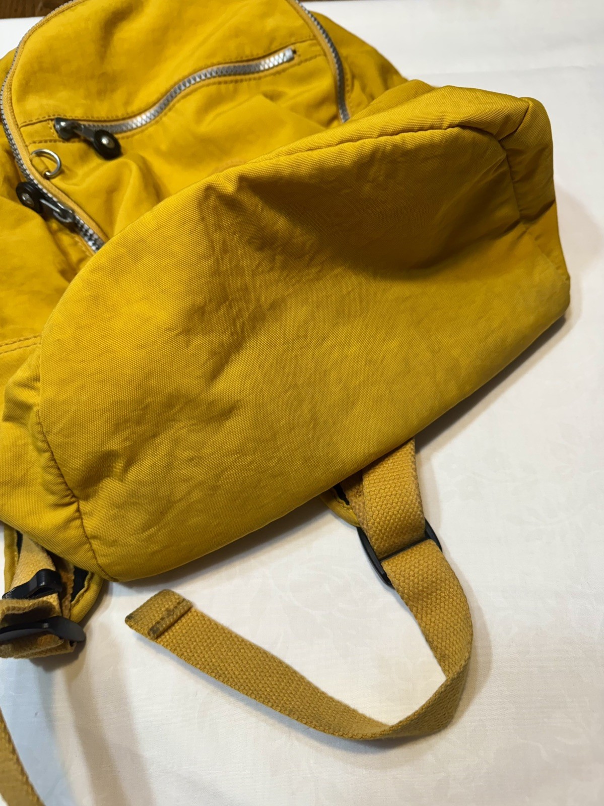 Kipling Backpack Medium Mustard Yellow Challenger Nylon Lightweight NO CHARM
