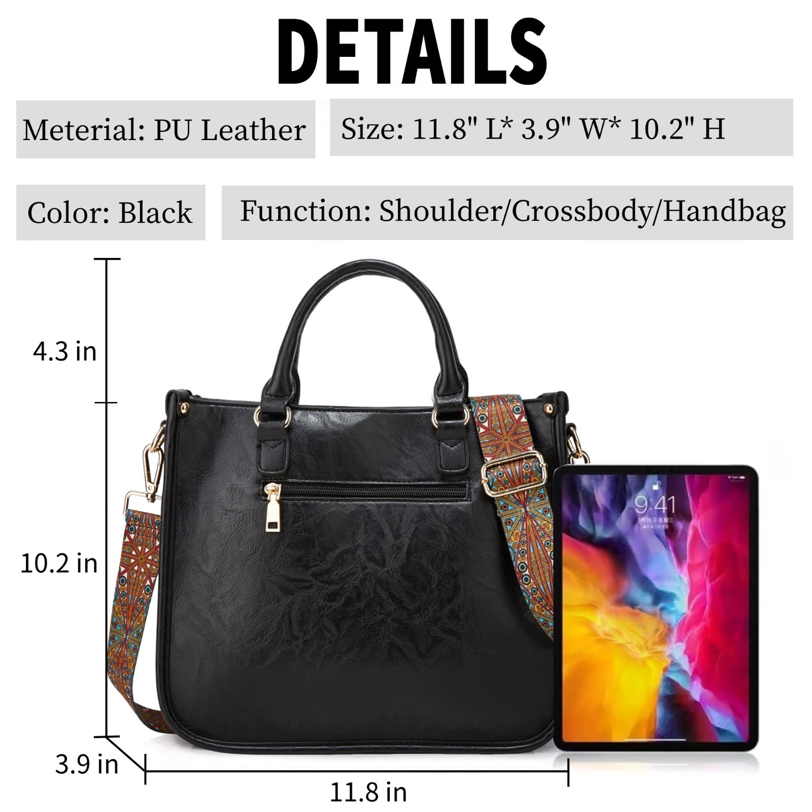Crossbody Purse for Women Soft Leather Shoulder bag Handbags with 2 Straps