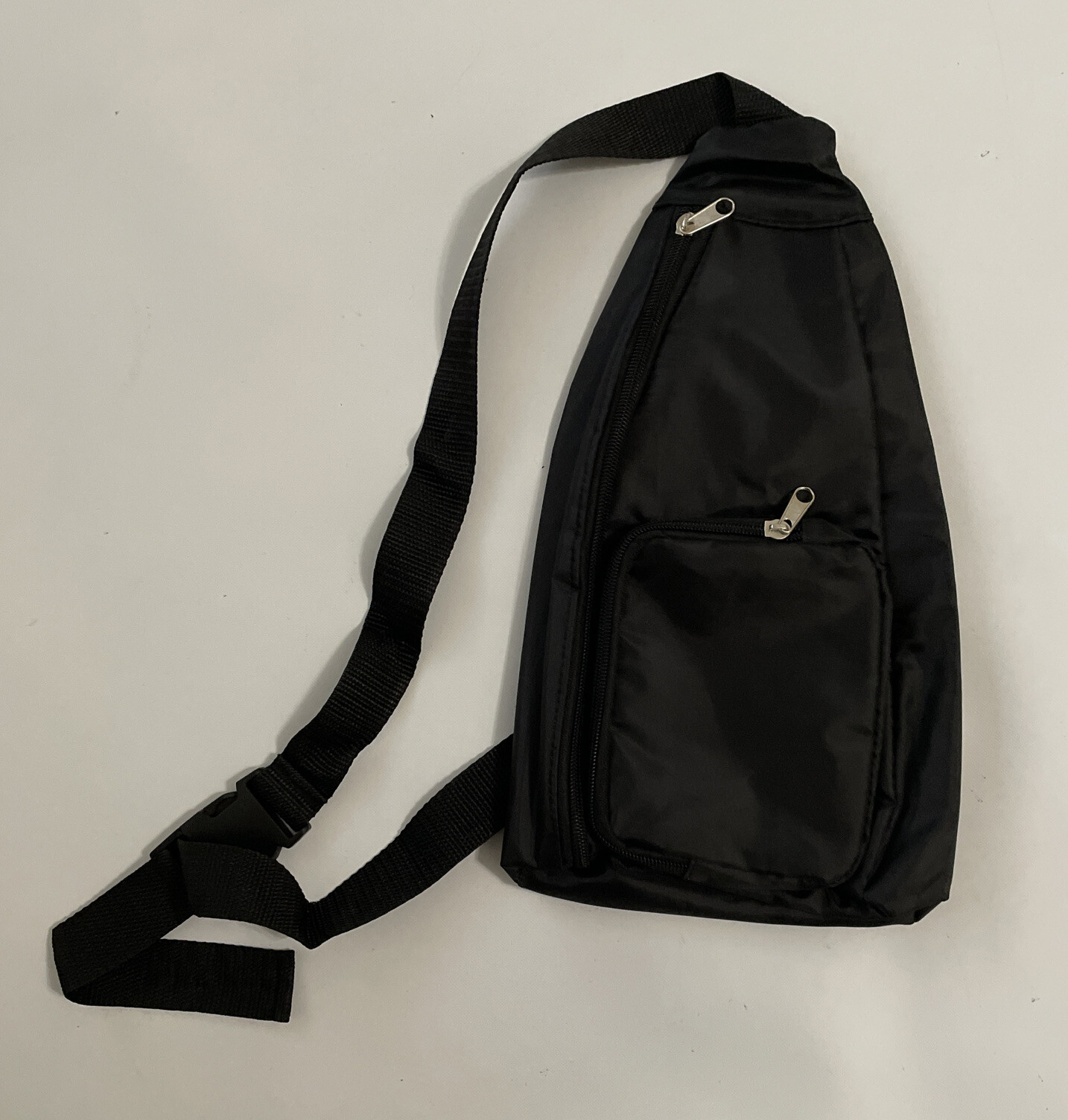Cross Body Bag, Black, 3 Pockets, 14 Inches