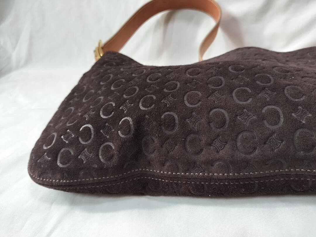 CELINE Shoulder bag C Macadam Suede Dark Brown From Japan