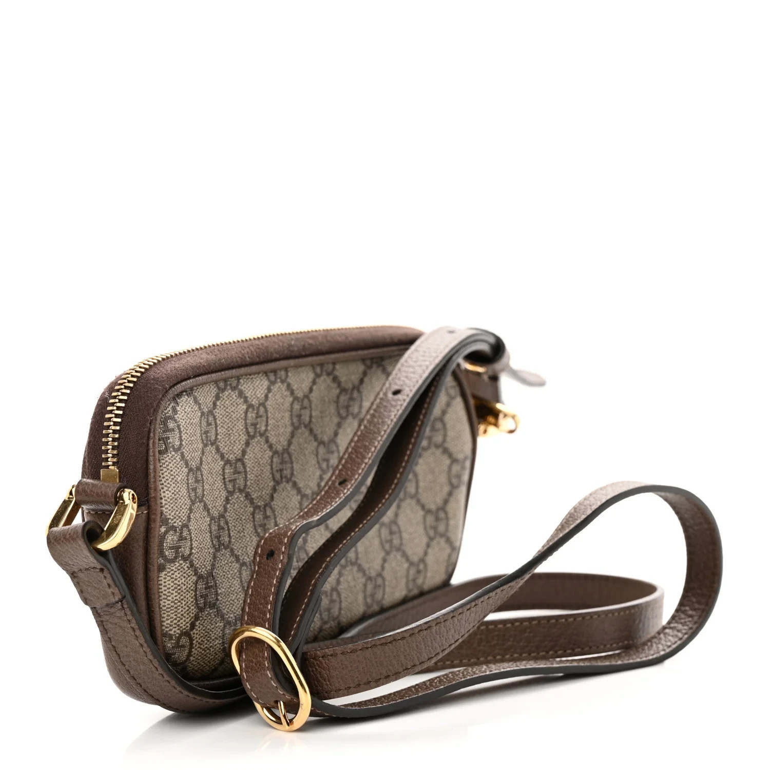 GG Supreme Monogram Web Mini Ophidia GG Bag Brown w/ Dustbag